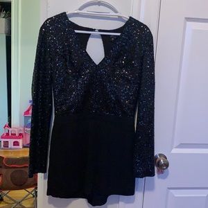 Black sequence romper